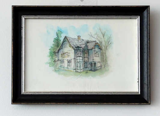 Old House in Latvia - Watercolor painting